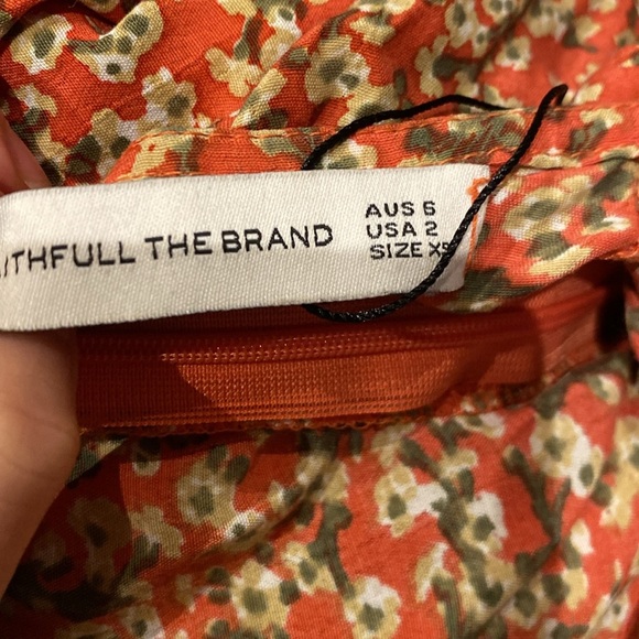 Faithfull the Brand/  Katergo Tie Back Floral Dress midi pink XS - Picture 6 of 6